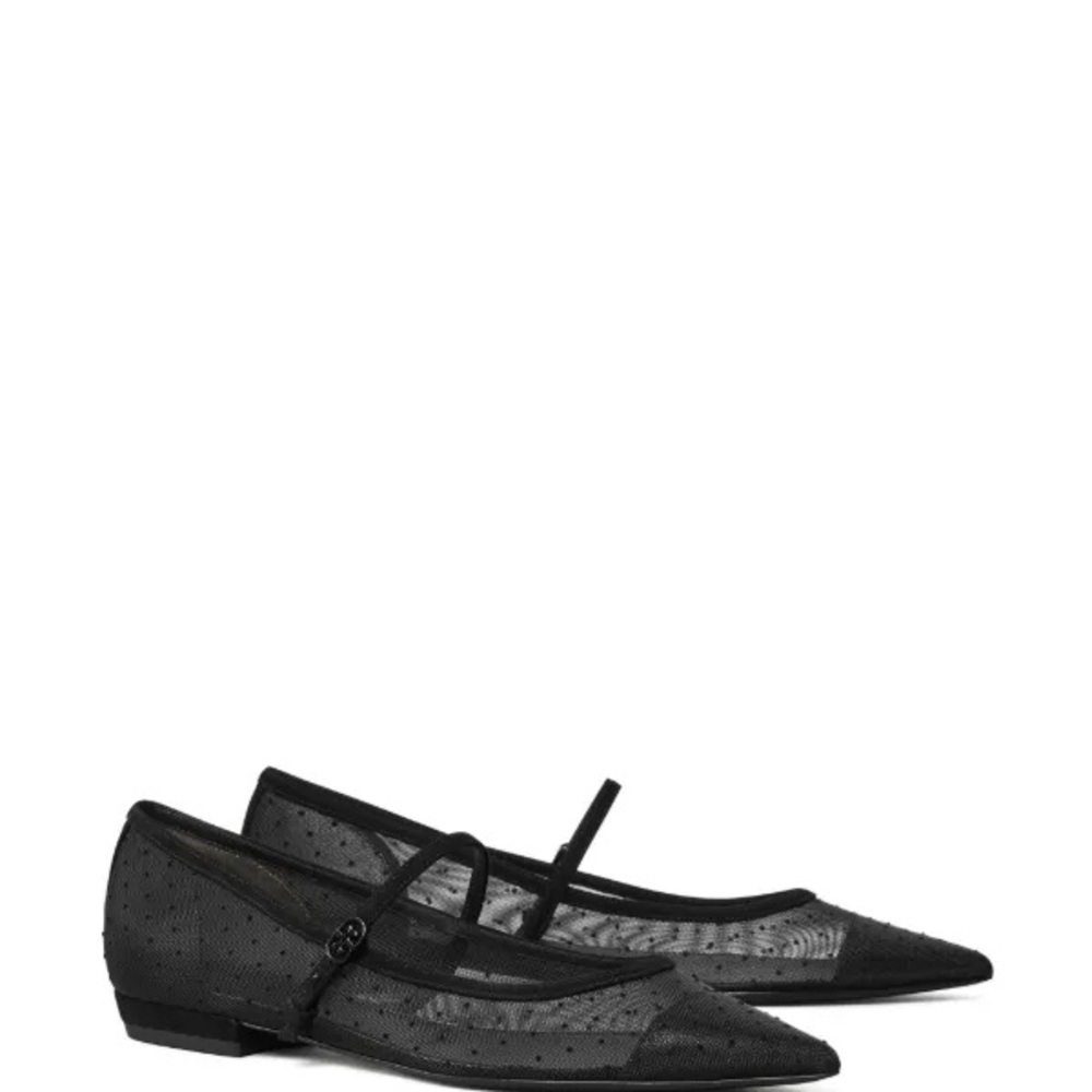 Tory Burch Double T Buckle Mary Jane Ballerinas Flat Size 9.5